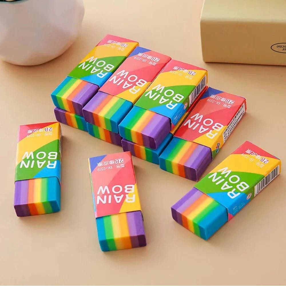 

Rainbow Eraser 2B Color Art Pencil Eraser Clean Non-Marking Student Stationery