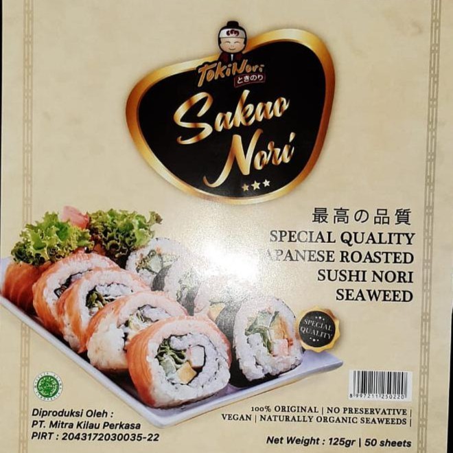 

Tokinori Sakao Nori 125 gram (50 sheets) untuk Kimbap Sushi Kimbab - HIJAU GELAP