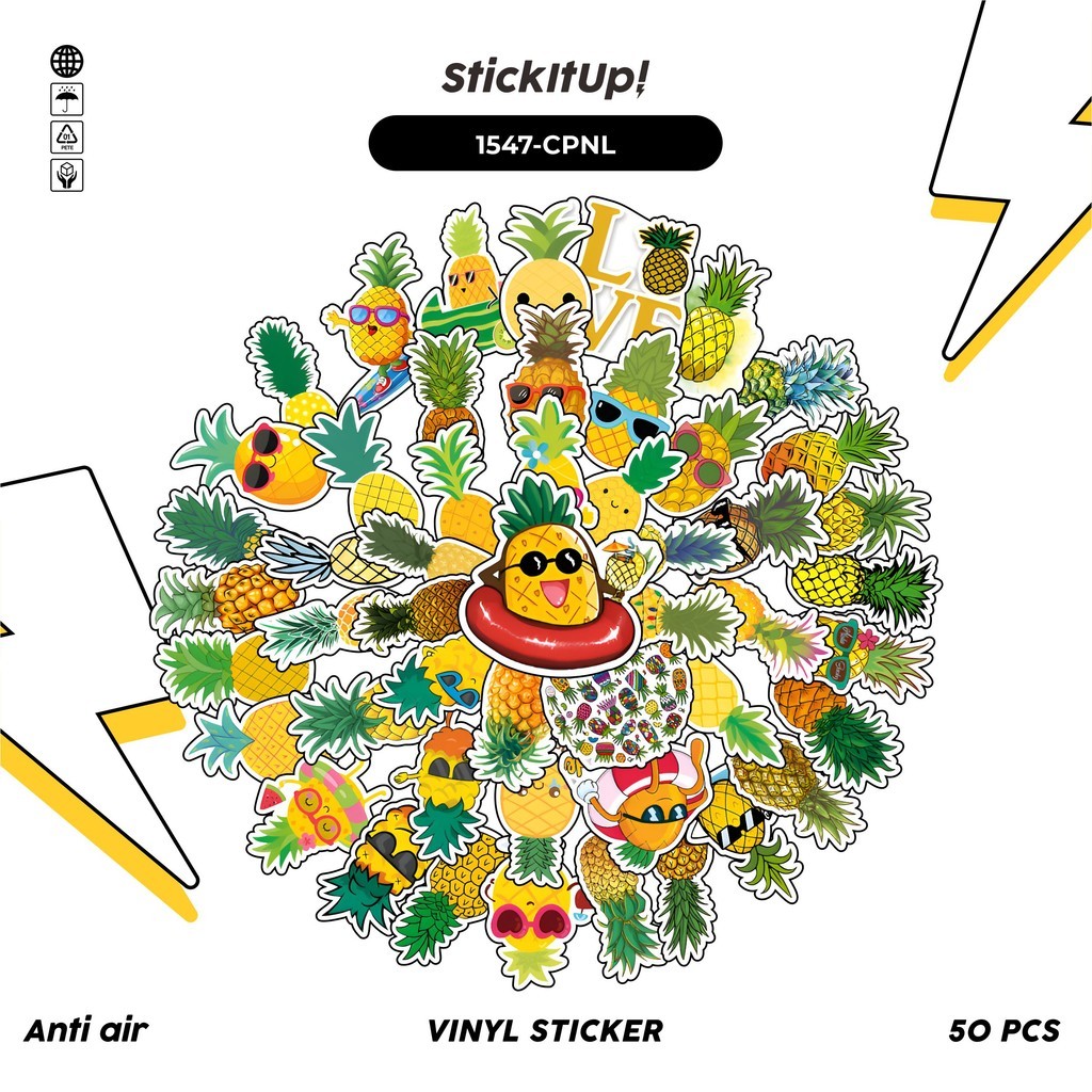 

COD 50 Pcs Stiker Cute Pinapple 2 Lucu Anti Air Untuk Dekorasi Notebook Sepeda Skateboard Handphone DIY