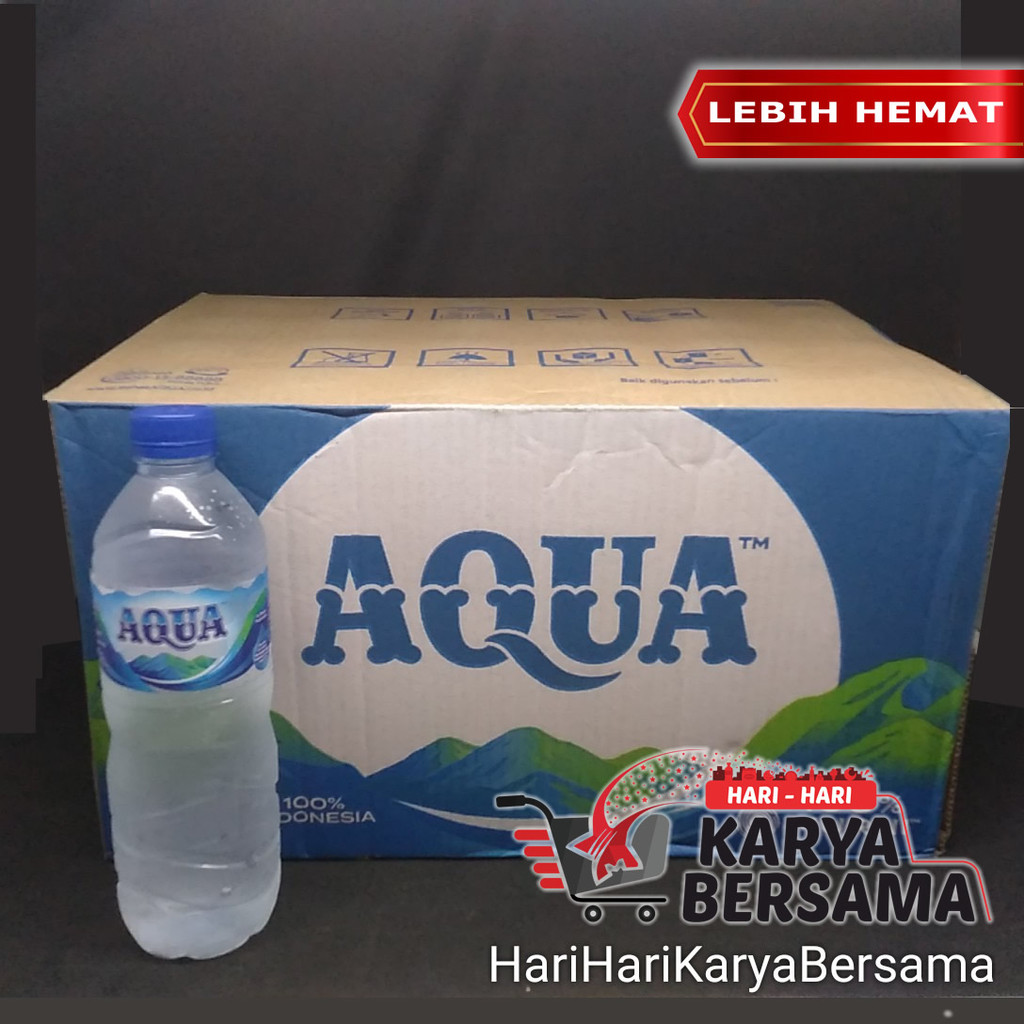 

MINUMAN AIR MINERAL AQUA ISI 24 BOTOL X 600ML - PER KARTON