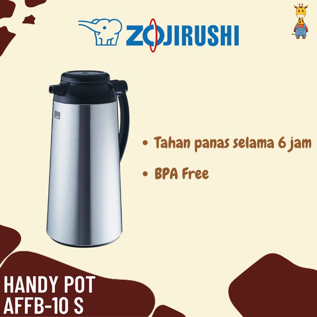 Zojirushi HANDY POT AFFB-10 S - Vacum Pot Termos Kaca Air Panas