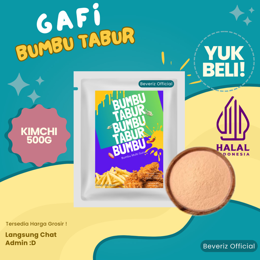 

BEVERIZ BUMBU TABUR RASA KIMCHI KOREA 500 GRAM {BISA COD}{TERSEDIA HARGA GROSIR}