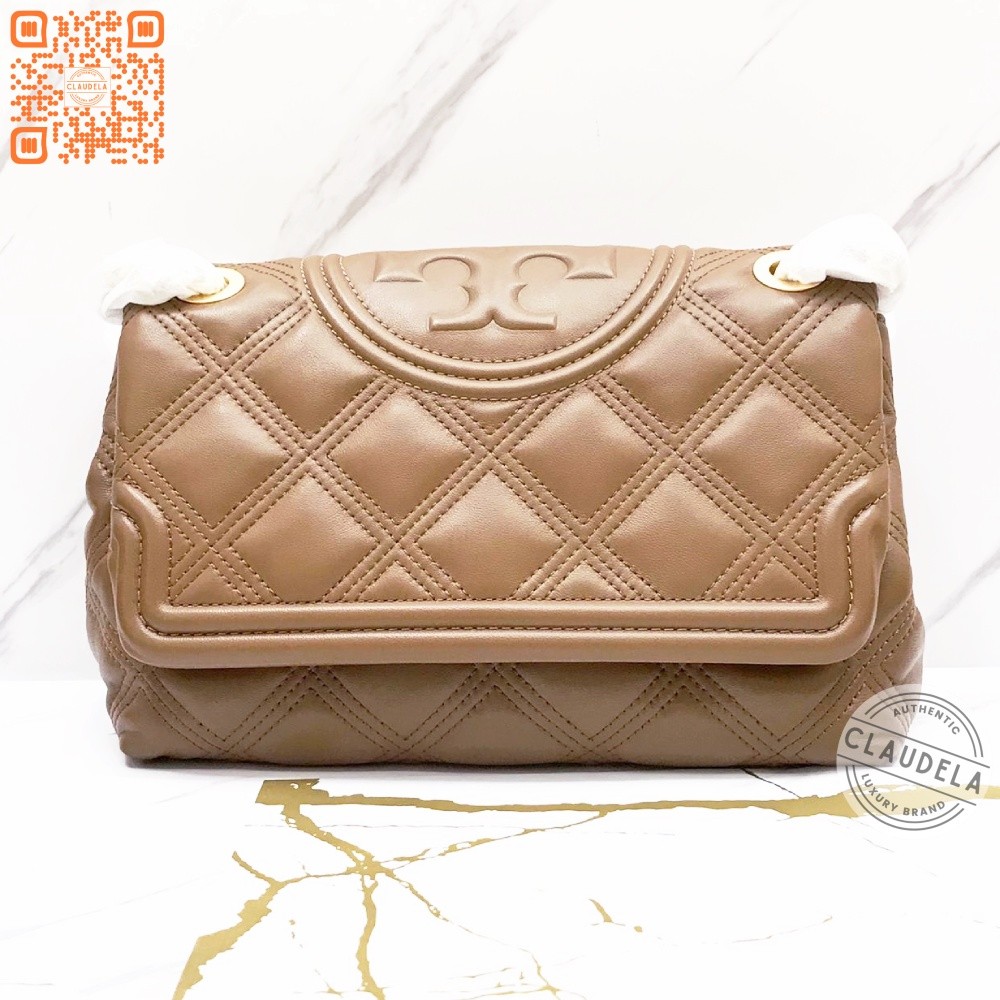 Tory Burch Soft Fleming Medium Convertible Shoulder Bag in Moose