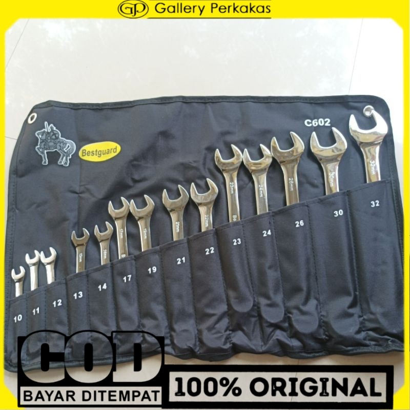bestguard kunci ring pas set 14pcs 10-32 mm premium kunci ring pas