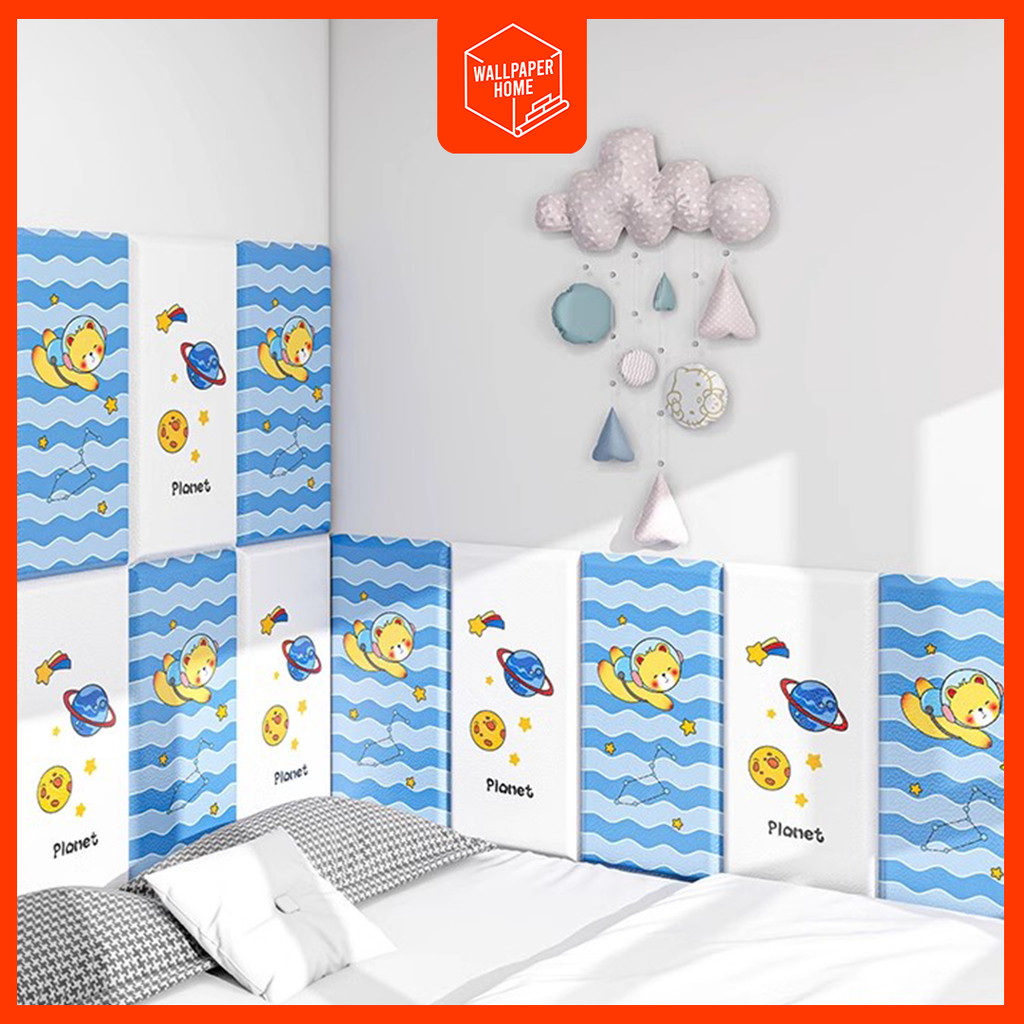 Headboard Wallpaper Dinding Kamar Tidur Anak 3D Foam Aesthetic Tahan Air Dan Kedap Suara