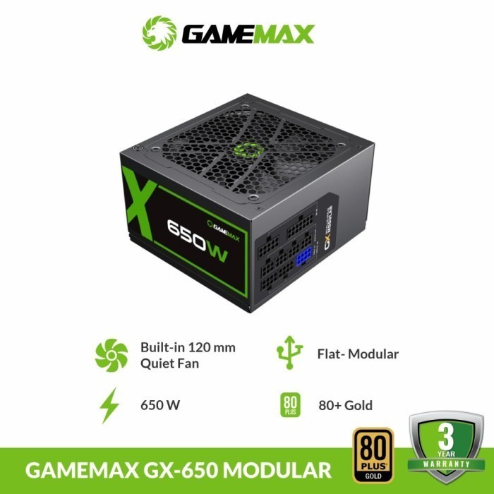 Gamemax GX-650 80Plus Gold - Gaming PSU GX 650 Modular