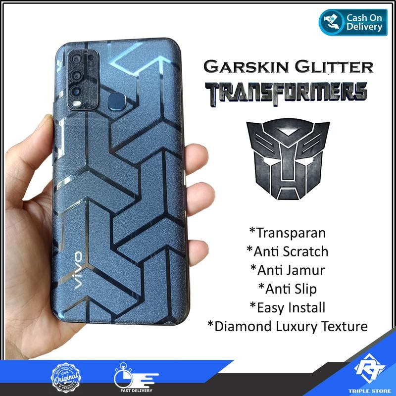 Garskin Glitter Transformer Transparan Anti Gores Backdoor untuk XioMi RedMi 14C 13C 13 4G 12 4G 5G 