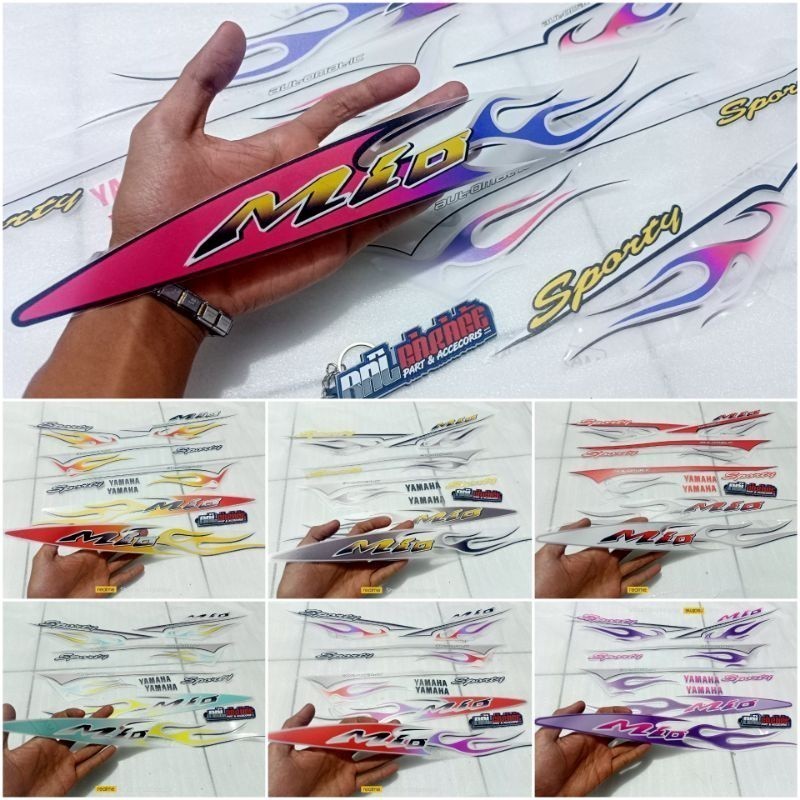 Sticker Yamaha Mio Amore Variasi Api | Striping UV Transparan Mio Sporty Urban | Stiker Mio Smile Va