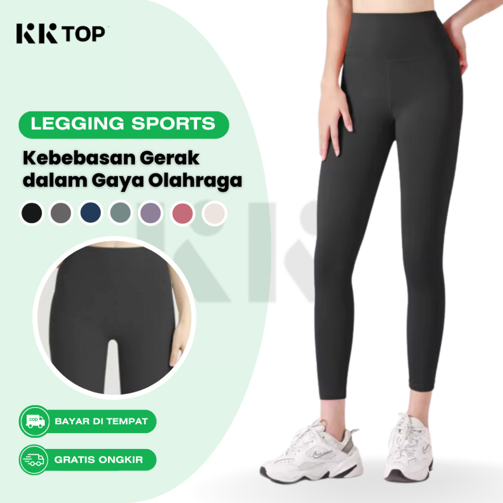 FIVE NI - KKTOP Legging Celana Olahraga Yoga Wanita Celana Senam Wanita High Waist (L001)