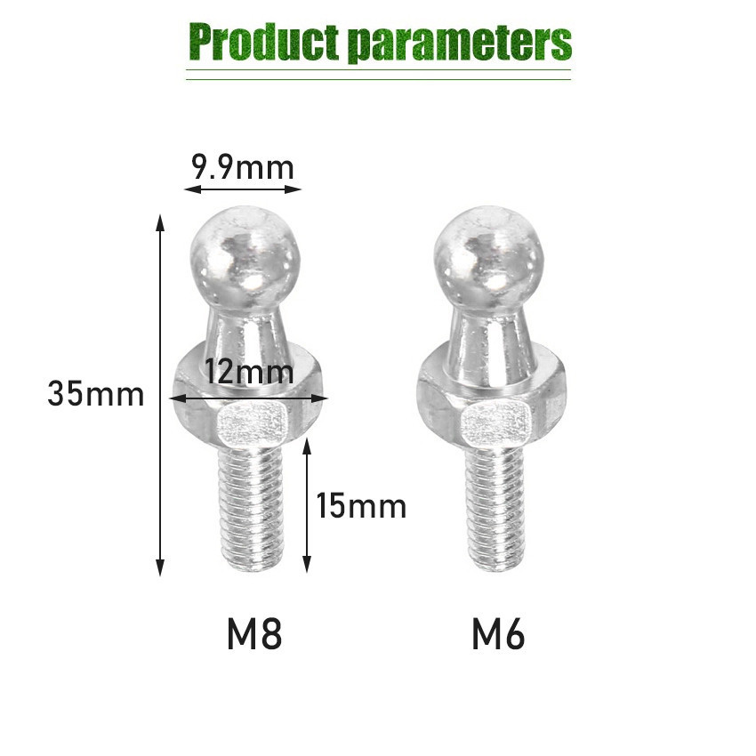 ZENID 2Pcs BAUT Joint SHOCK KAP MESIN BAUT SHOCK BAGASI MODEL BALL JOINT UNIVERSAL Drat M6 M8