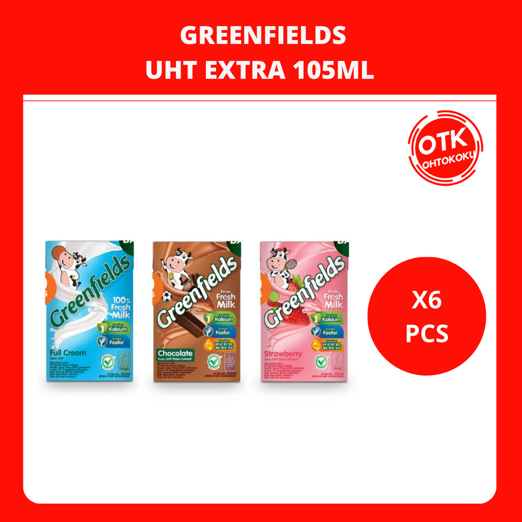 

SUSU UHT GREENFIELDS 105 ML FULL CREAM CHOCOMALT STRAWBERRY - 6PCS