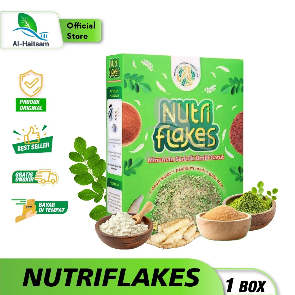 

Nutriflakes Original Sereal Umbi Garut Atasi Asam Lambung Maag dan Gerd 1 Box iconik