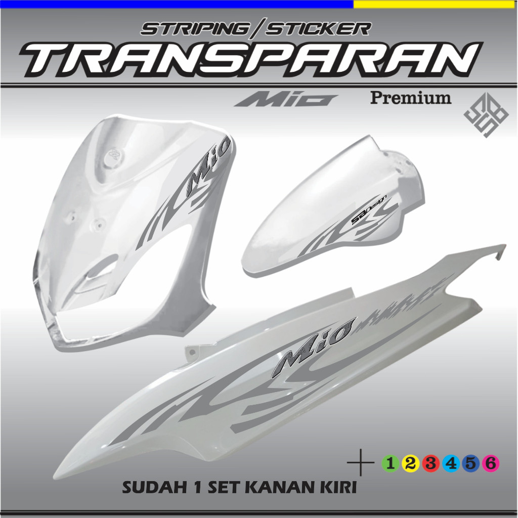 STIKER STRIPING TRANSPARAN CUSTOM MOTOR YAMAHA MIO LAMA SPORTY SIMPEL TERBARU STIKER