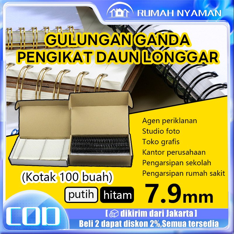 

100 pcs Ring Kawat Spiral Jilid Spiral A4 3:1 | 34 lubang Primetec/Spiral Kawat 100 pcs / Ring Kawat Jilid Spiral 3:1 Ukuran A4 / F4 38 Lubang Warna Hitam / Putih/Buku Catatan Daun Longgar, Cincin Besi Pegas, Akses Pengikat Máquina, Kalender
