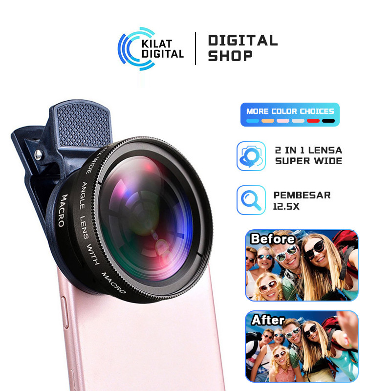 Super Wide Angle Lens Macro Smartphone - 12.5X Lensa Pembesar HP Dengan Klip