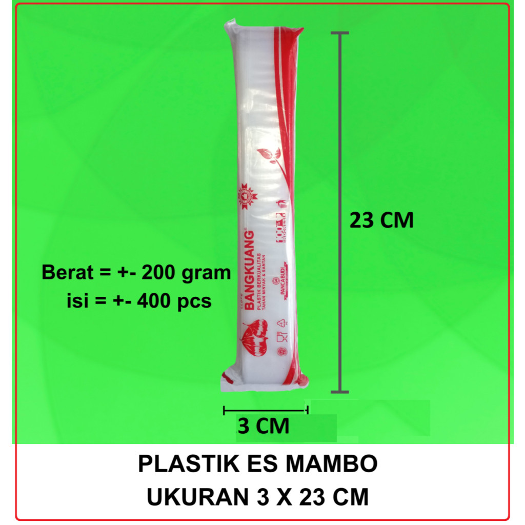 Plastik Es Mambo Polos 3 x 23 cm 200 gram - Plastik Es Mambo Viral