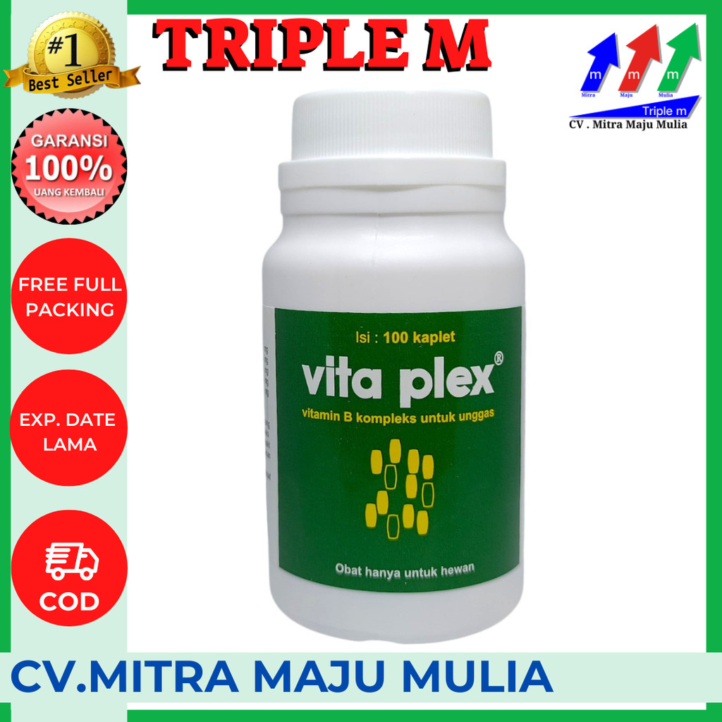VITA PLEX 100 KAPLET - Vitamin B Kompleks Unggas Ayam Burung