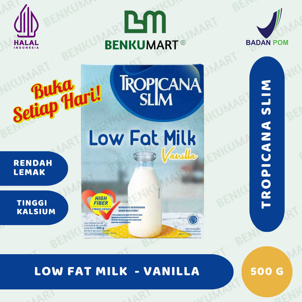 

Tropicana Slim Susu Low Fat Vanilla 500gr - Susu Rendah Lemak Bantu Diet Turunkan Kolesterol
