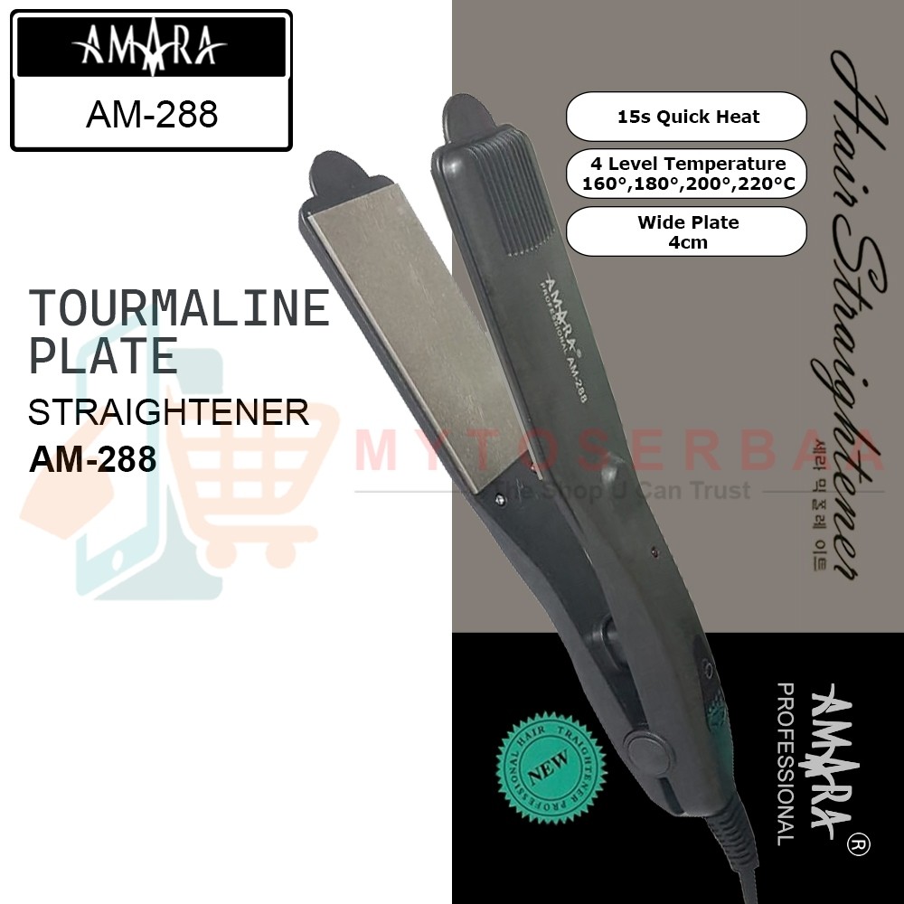 AMARA / AM-288 / Catokan Rambut Plat Lebar (4Cm), Catok 2in1 Professional Lurus & Curly - MY