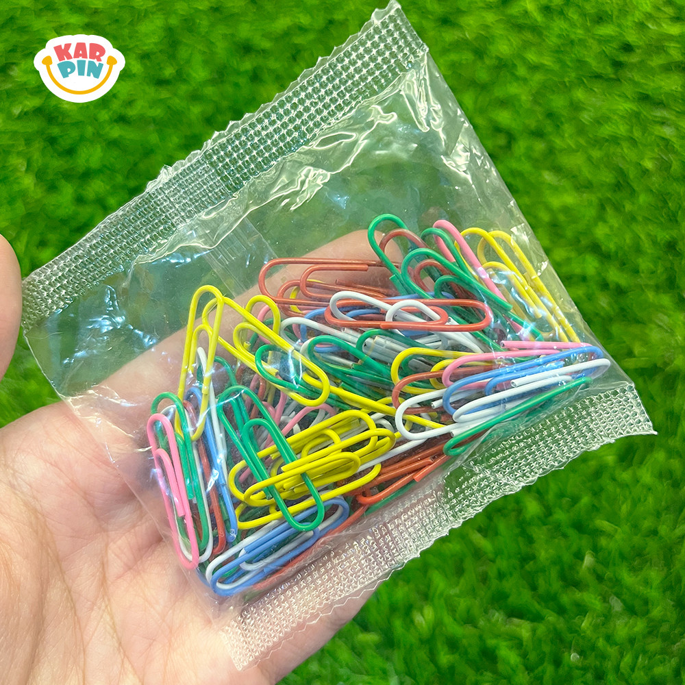 

[Karpin] Paper Clip Warna Warni Isi ±70pcs 28mm Klip Kertas Plastik Colorful