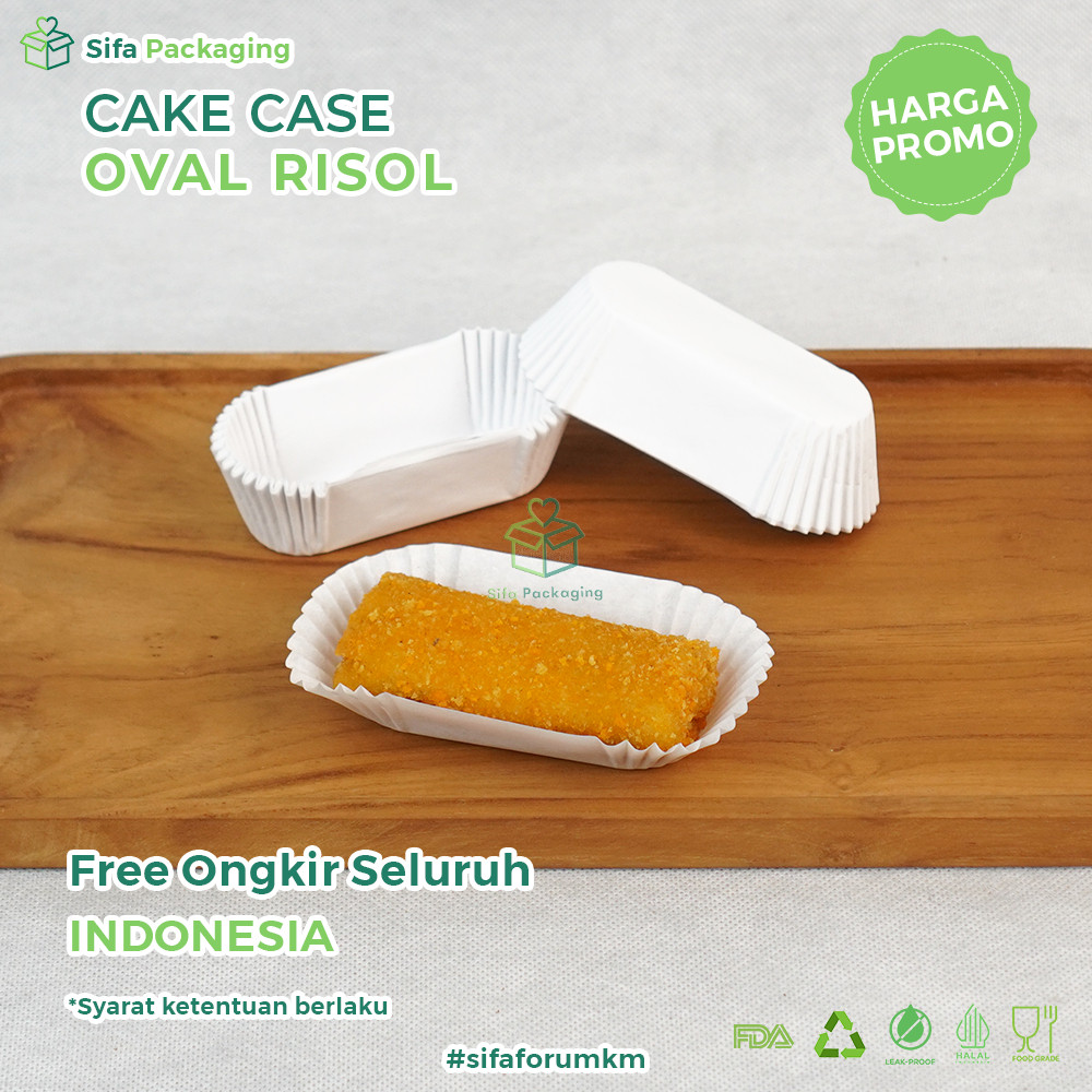 Cup Cake Oval Isi 1000 Pcs Cup Cake Kertas Putih Wadah Risol Cake Risoles Kertas Alas Kroket Cupcake