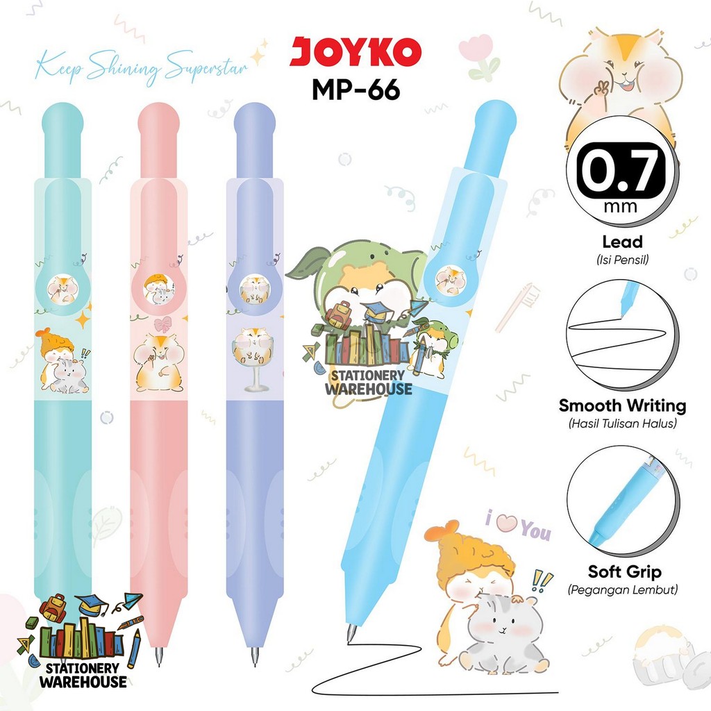 

Mechanical Pencil JOYKO Pensil Mekanik MP-66 Keep Shining Superstar 0.7 mm