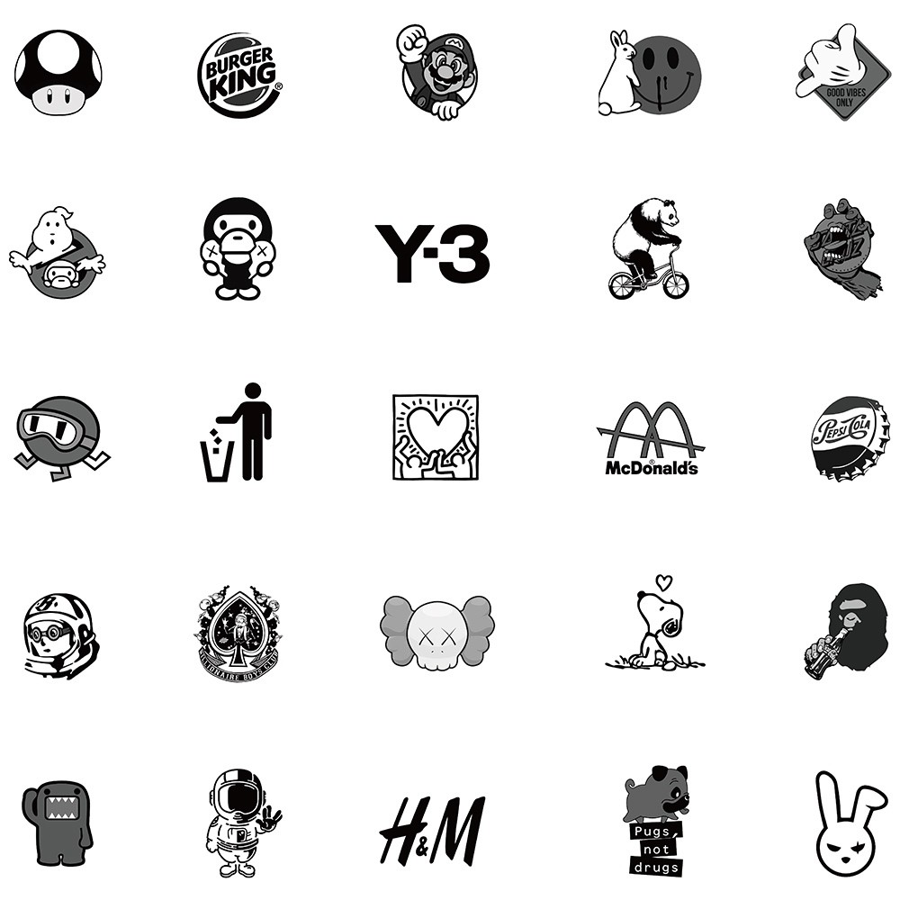 

Hypebeast Stiker Keren Logo Stiker Pack Gaya Hitam dan putih Sederhana Stiker Anti Air Decal Vinyl - Sticker Aesthetic Buku Journal Koper Stiker Casing HP Stiker Laptop Stiker Helm Motor