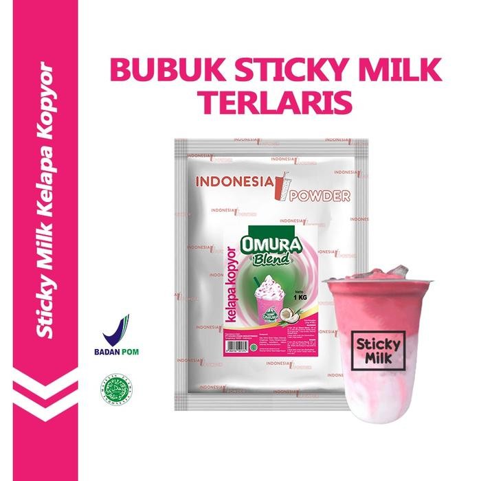 

STICKY MILK Bubuk Es Sticky Milk Premium Aneka Rasa 1 Kg Mengandung Gula Dan Krimer Es Kwentel Indonesia Omura Powder - Kelapa Kopyor, 1 Kg