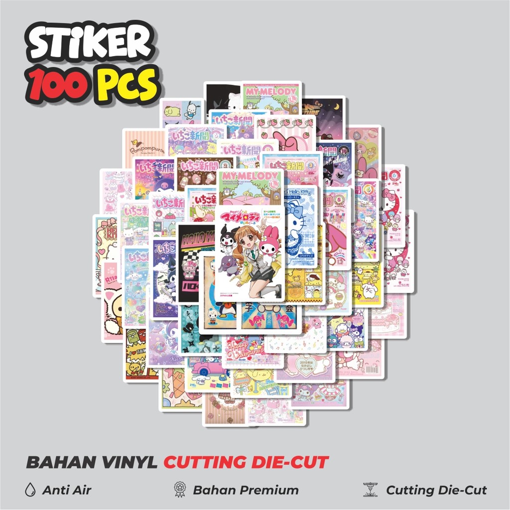 

Terbaru! 50 pcs Stiker Poster Karakter Kartun Sanrio Dekorasi Lucu Kreatif untuk Notebook, Skateboard, HP