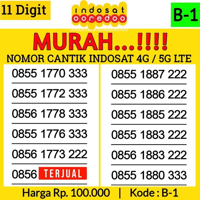 Perdana IM3 Nomor Cantik Indosat IM3 OOREDOO ABAB AABB 1212 2323 3434 - B-1  PROMO 