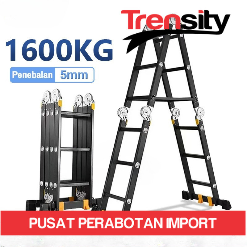 Tangga Lipat 3.7M/4.7M/5.8M  Tangga Aluminium Tangga Multifungsi Tangga Dekorasi Tangga Lipat Alumin