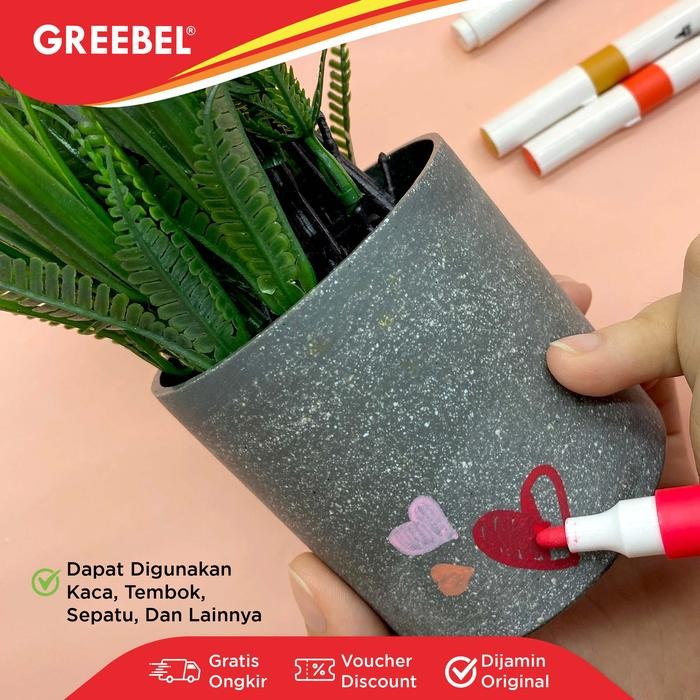 

Promo GREEBEL Spidol Acrylic Marker Single Head / Sketsa Marker Set Spidol Warna Warni 12 18 24 36 48 Warna - 12 Warna Terlaris
