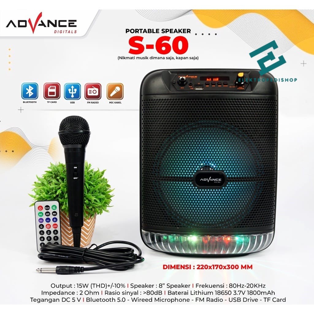 ADVANCE - Speaker Portable Bluetooth 6.5 Inch S60
