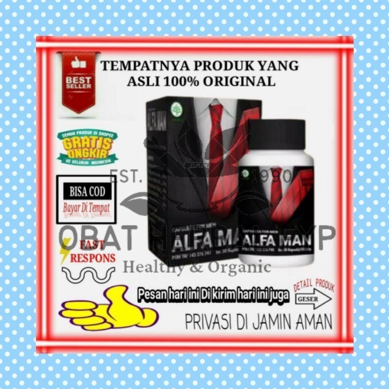 ORIGINAL 100% OBAT ALFA MAN ASLI - SUPLEMEN OBAT ALFAMAN UNTUK STAMINA PRIA HERBAL(Gratis Ongkir)Fre