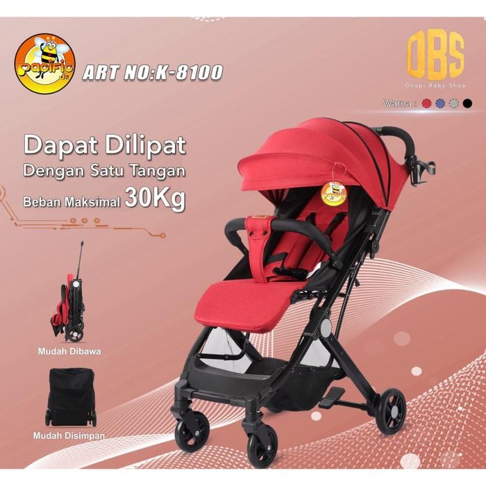 Stroller Pacific Baby K8100 Cabin Size - K8100 - Hitam