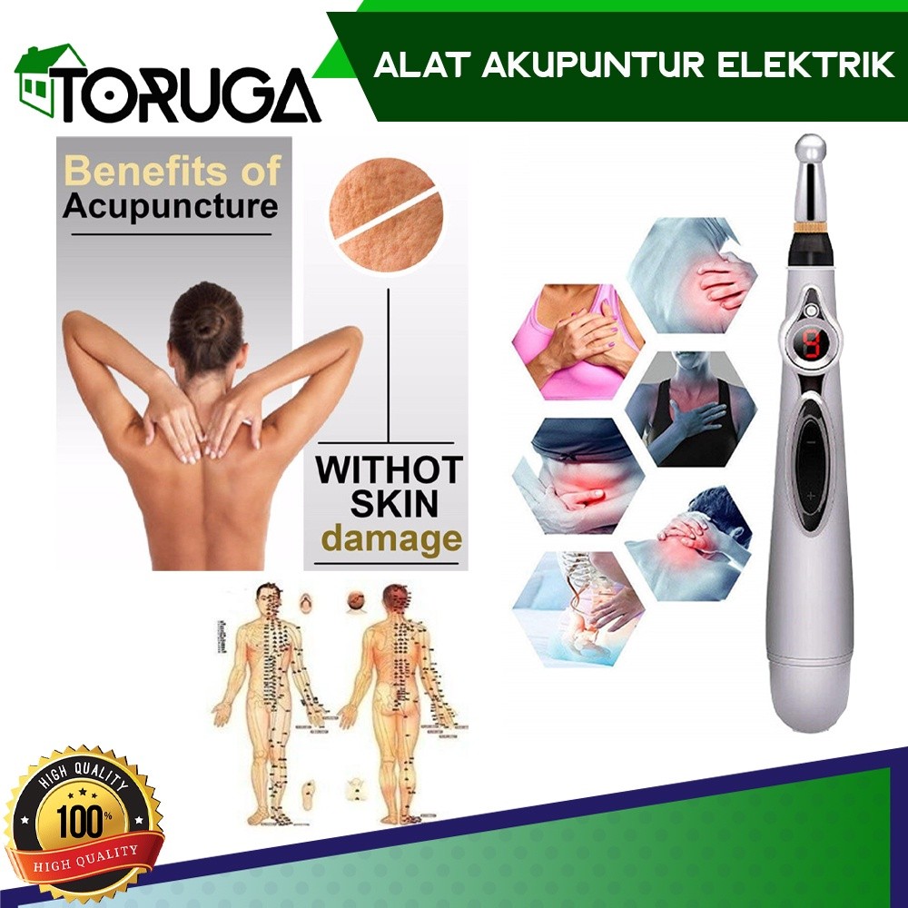 HOKICHAN Electric Acupunture Pen Pijat Laser Therapy Meridian Refleksi Pena Alat Akupuntur Terapi DF