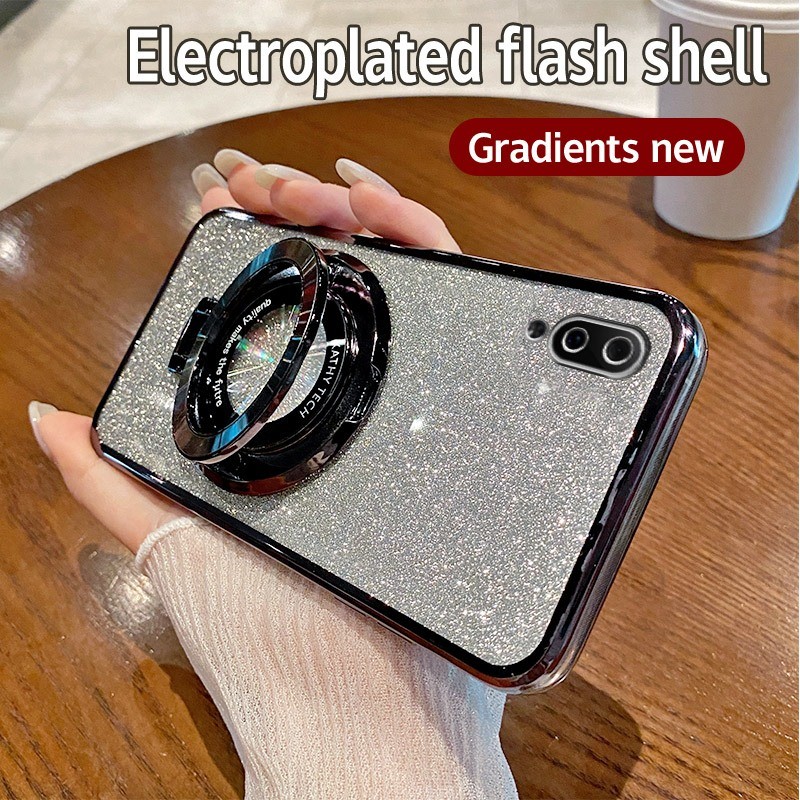 Soft HP Case Vivo Y1S Casing Silikon Untuk Vivo Y91C 1820 2015 Case berkilau Berlapis Handphone Phon