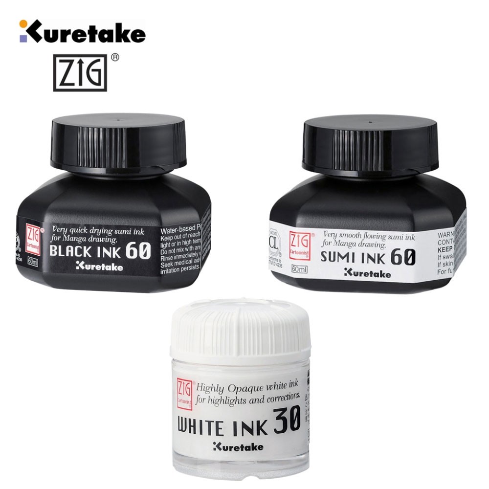 

Kuretake Pen Ink (Black Ink/ Sumi Ink/ White Ink)