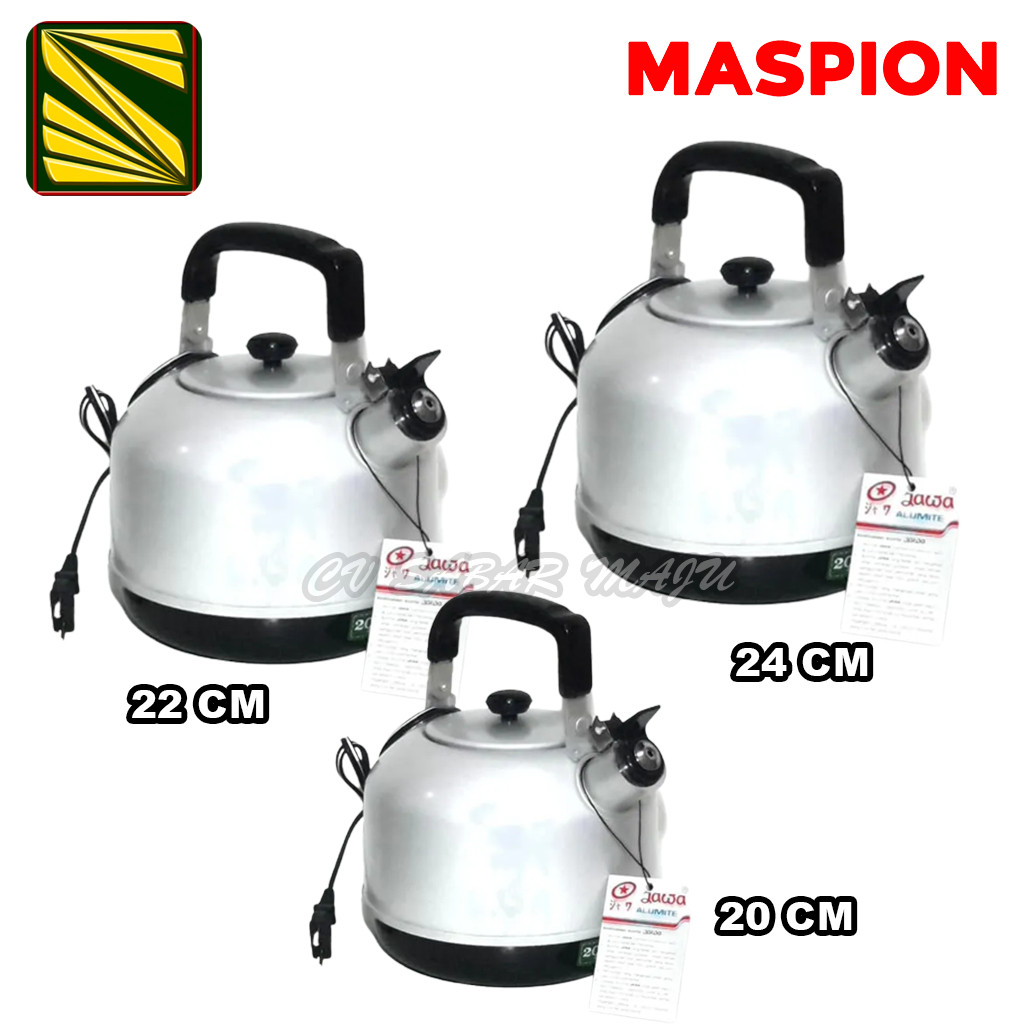 Maspion Electric Kettle 20 Cm, 22 Cm, dan 24 Cm Teko Bunyi Listrik / Teko Siul Listrik