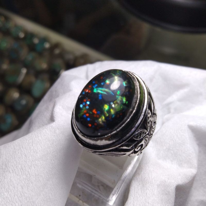 Cincin batu kalimaya hitam jarong