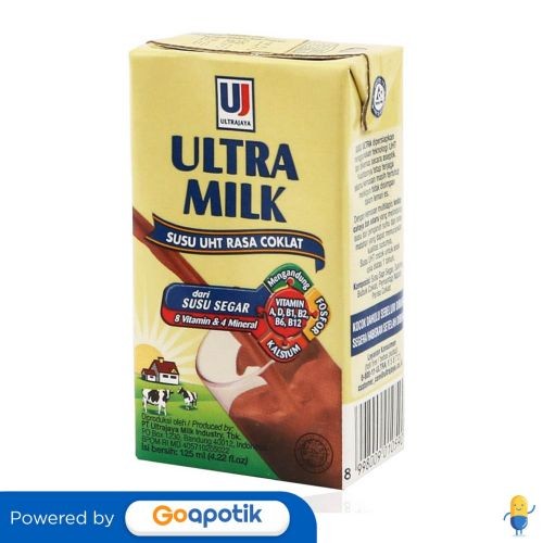 

Ultra Susu Uht Rasa Cokelat 125 Ml Tetrapak