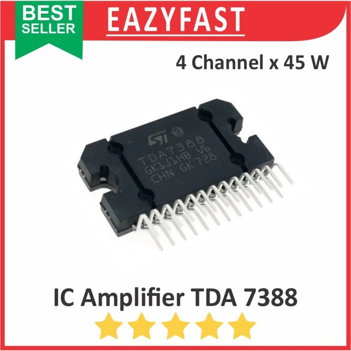 IC Audio Power Amplifier TDA7388 TDA 7388 Transistor Chip Ampli Speaker Aktif Sound System HiFi