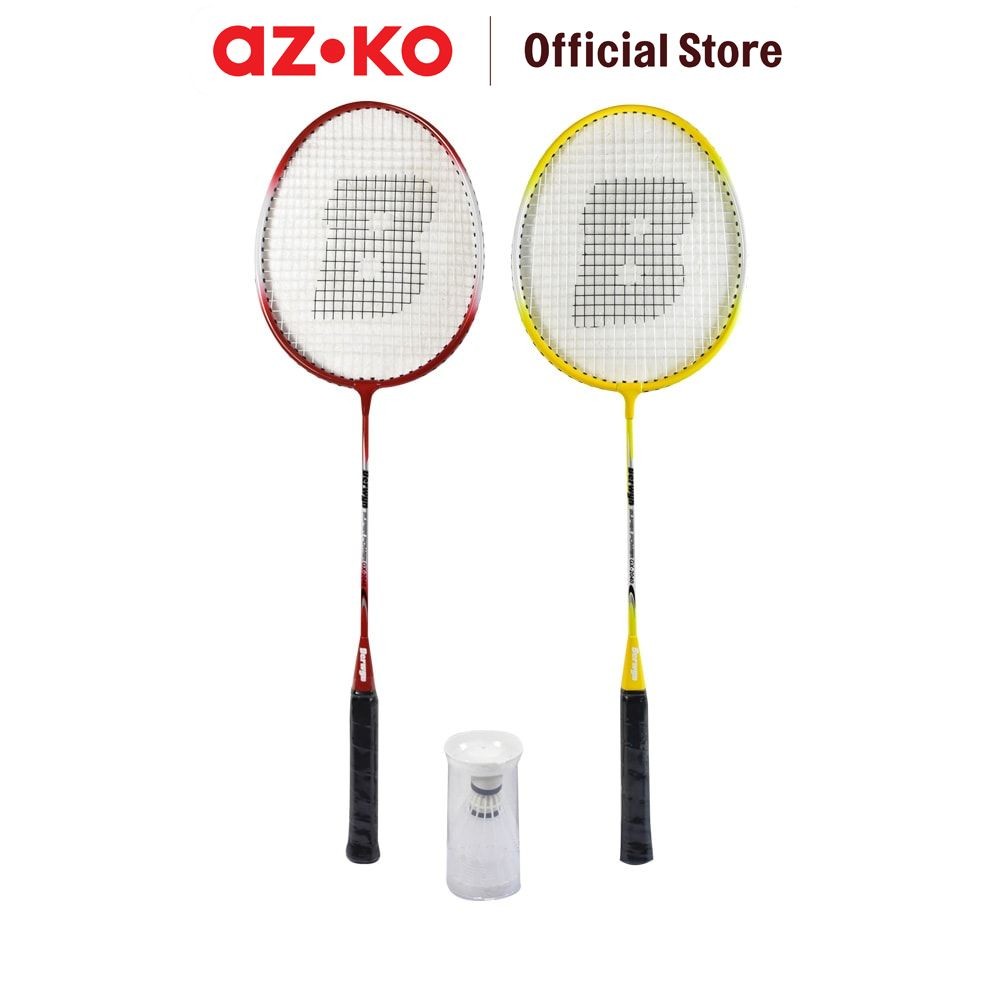 AZKO Berwyn Set 2 Pcs Raket Dan Kok Raket Bulu Tangkis Racket Badminton Perlengkapan Olahraga Set Ba