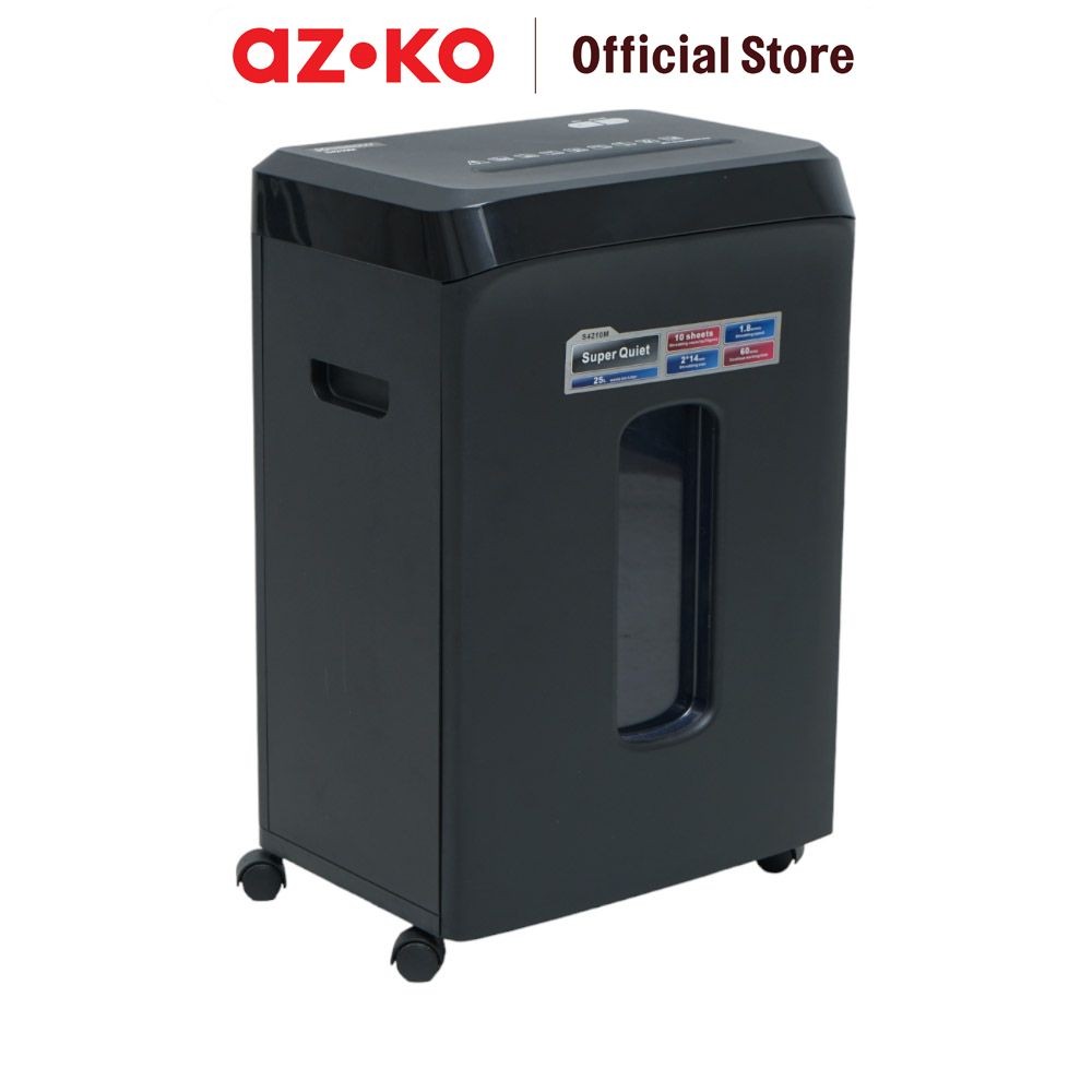 AZKO Krisbow Mesin Penghancur Kertas S4210m - Hitam Paper Shredder Alat Penghancur Arsip Dokumen Pen