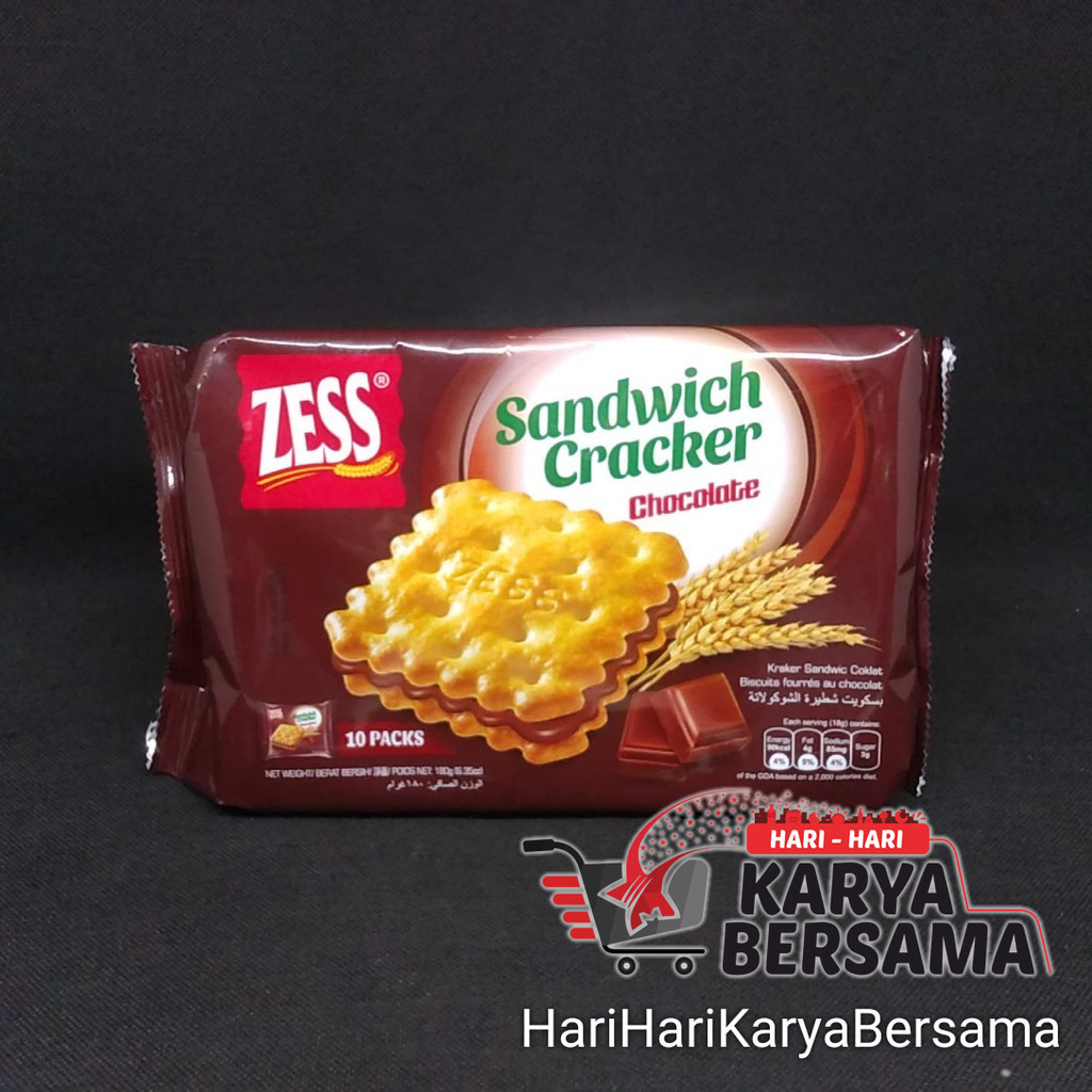 

MAKANAN RINGAN BISKUIT ZESS SANDWICH CRACKER CHOCOLATE 180GR