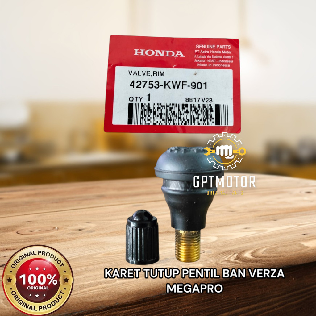 KARET PENTIL BAN TUBELESS VERZA MEGAPRO MONOSHOCK HONDA 42753-KWF-901 ORIGINAL