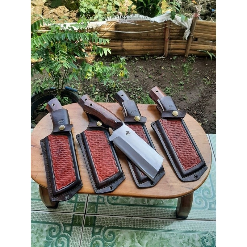 GPS 0032 Cacah Tulang Custom Premium Quality Spring Stell Sarung Kulit Asli 45 cm