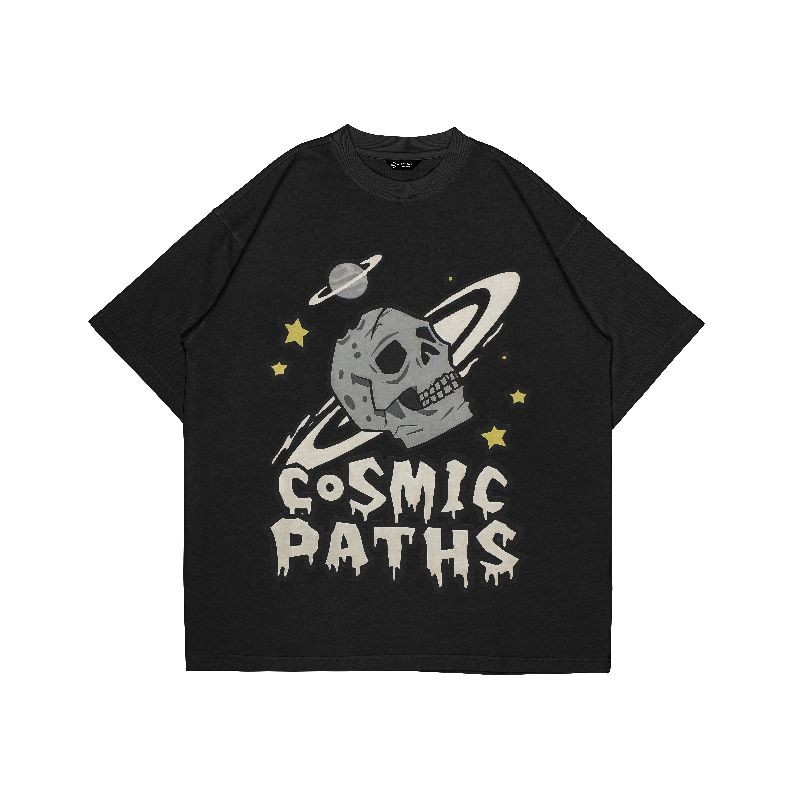 WRLDSTUDIOS_ T-Shirt COSMIC PATHS 20s | Ada sidik jari | katun | pria dan wanita unisex | original k