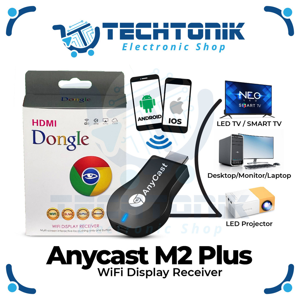 roseidstore ANYCAST Dongle HDMI Alat Penghubung HP Mirroring ke Proyektor TV Monitor PC Miracast