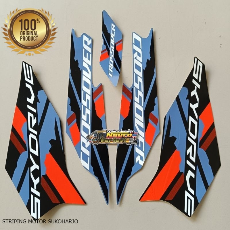 (ORI) Striping Suzuki SkyDrive cross crossover 2023 2024 biru kualitas original pabrik